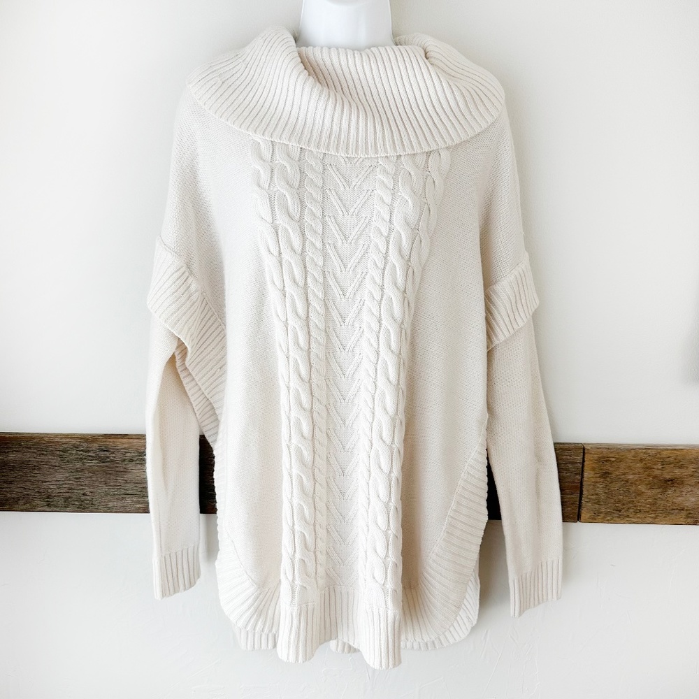 Harper Heritage Vintage Style Sweater‎ Cable Knit Cream XL